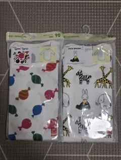 UNIQLO クルーネックボディスーツ長袖2枚セット 90サイズ