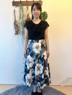 花柄 フレアスカート ロング丈（スカートのみ）のサムネイル