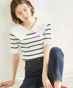 ロペピクニック ＊ Beauty knit/ビッグカラーニットプルオーバー