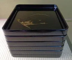 漆器 会席 お盆 お膳 6セット 昭和レトロ