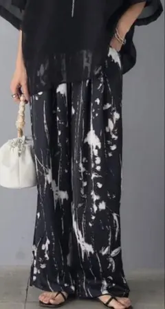 ESICA タイダイドロストパンツ ブラック