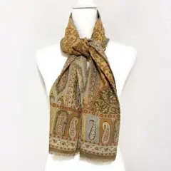 美品 ETRO エトロ スカーフ ウール混シルク ペイズリー柄 イタリア製