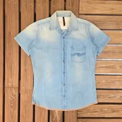 Nudie Jeans デニムシャツ　半袖シャツ　ライトブルー　サイズSのサムネイル