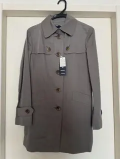 ステンカラーコート　トレンチコート　カーキ