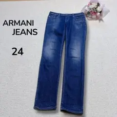 【アルマーニジーンズ】ストレッチ　スキニー　デニム　ジーンズ　ブルー　24 XSのサムネイル