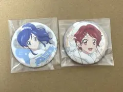 アイカツ 霧矢あおい 一ノ瀬かえで　缶バッジ ホワイトポンチョ