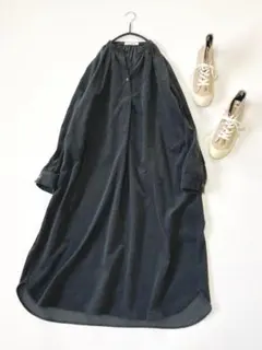 美品サニーレーベルゆったりシルエット23AWコーデュロイギャザーワンピース♪