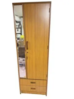 ミラー付き木製ワードローブ(洋服タンス)D55xW89xH190 - メルカリ