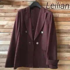美品✨レリアン ダブルテーラードジャケット コットン 薄手 貝調釦 2023AW