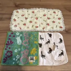 新品未使用　ポーアンドジョー　エトワール　花柄と猫デザインのハンカチ4枚セット