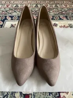 menue チャンキーヒールポインテッドトゥパンプス