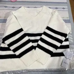 GRL ボーダー Vネック ニットセーター