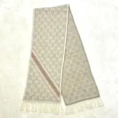 GUCCI グッチ GG柄 リバーシブル マフラー ウェブライン ベージュ