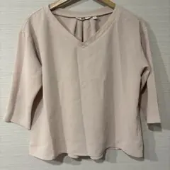 UNIQLO ドレープブラウス 7分袖 ピンク　M ドライ機能