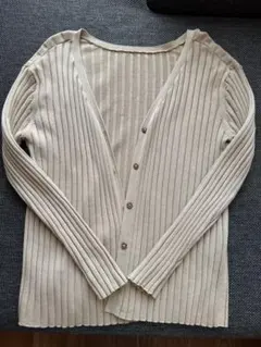 リブ編みカーディガン ベージュ