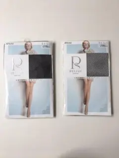 新品 アツギ ATSUGI 網タイツ 2枚セット 黒 ブラック