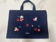 familiar ファミリア　レッスンバッグ ネイビー　さくらんぼ