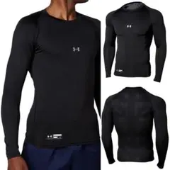 アンダーアーマー ヒートギアアーマー ロングスリーブクルーシャツ ブラック LG