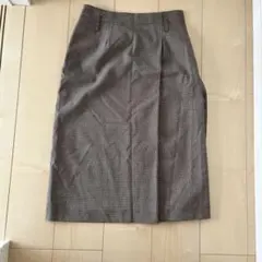 チェック柄 タイトスカート ベルト付き