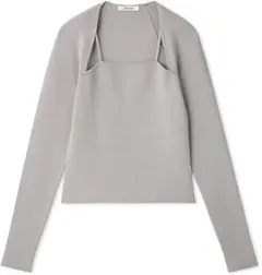 タグ付【SNIDEL】レイヤード風ニットプルオーバー(グレー)