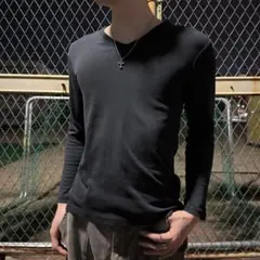 archive grunge Vネック ロンT black お兄系 y2k L