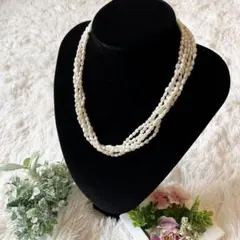 希少★リアル パールネックレス ブレスレット 2Way ライスパール 5連