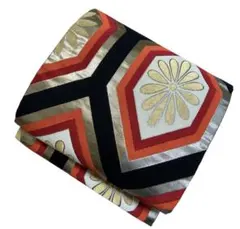 T13-5名古屋帯　金銀糸　フォーマル　正絹 着物帯　仕立て上がり