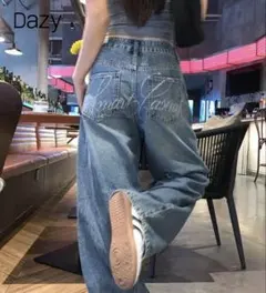 Dazy ワイドレッグデニムパンツ フリーサイズ