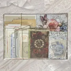 429 コラージュ素材　100枚以上　A4デザインペーパー　紙モノ　シール　平袋