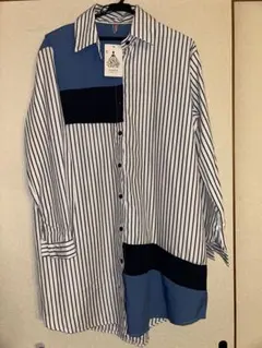 さらに値下げしました!レディース オーバーサイズシャツ ブルーストライプ