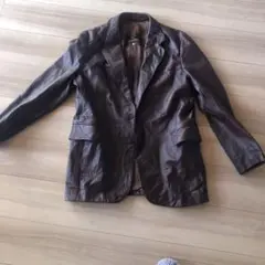 cortefiel ブラウン レザージャケット 52