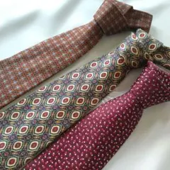 【3本セット】シルク100%ネクタイ　LANVIN、Principe他