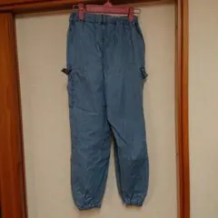 キッズ用デニムカーゴパンツ　ライトブルー gu