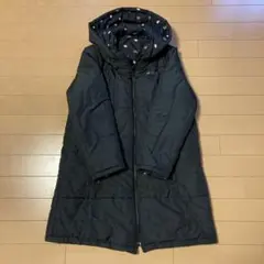 ポンポネット　リバーシブル　中綿コート　黒　140