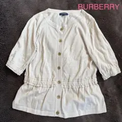 美品⭐︎BURBERRY バーバリー⭐︎カーディガン ベージュ 五分袖　コットンのサムネイル
