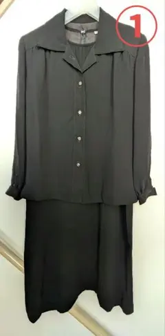 レディース　ブラック フォーマル スーツ 13号 ２セット＋夏用上着　合計５点