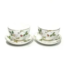 ウェッジウッド ワイルドストロベリー ジャパニーズカップ＆ソーサー ペア 美品