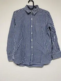 無印 無印良品 muji コットン シャツ チェック 総柄 Sサイズ 長袖