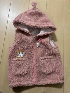 ドキンちゃん　ピンク ボア ベスト フード付き