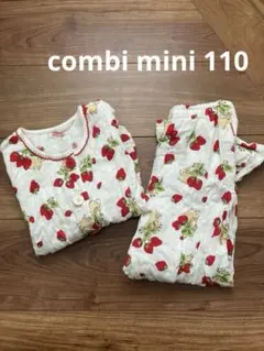 コンビミニ　いちご柄コットン長袖パジャマセット 110cm うさぎ