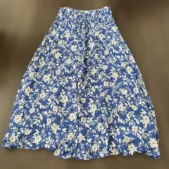 ZARA 花柄 フレアスカート ブルーのサムネイル