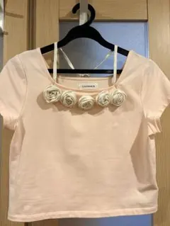 値下げ　CALNAMUR ローズモチーフ 半袖Tシャツのサムネイル
