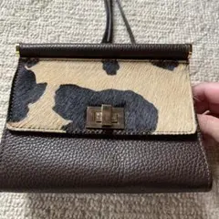 Gianni Notaro ヒョウ柄 ショルダーバッグ