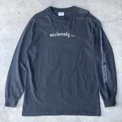 90s メッセージTシャツ キリスト教 聖書 ロンT 黒 M 袖プリントのサムネイル