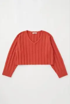 moussy Vネック クロップドニット