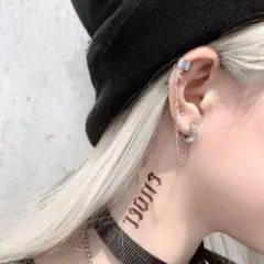 シルバー パンク ゴシック ピアス イヤーカフ 太いチェーン #C508-15