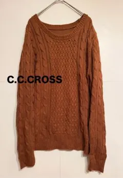 【未使用品】C.C.CROSS オレンジ ケーブルニット セーター