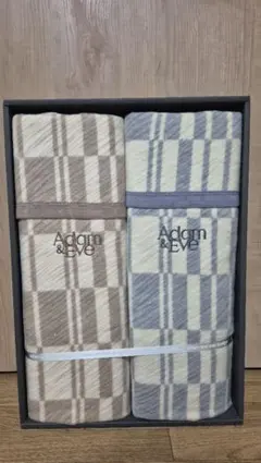 Adam & Eve チェック柄毛布2枚セット