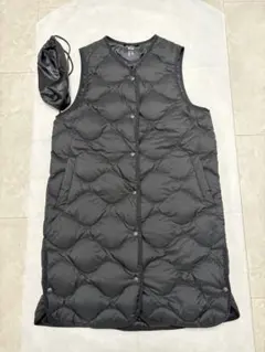 ユニクロ　ウルトラライトダウン　ロングベスト　S 黒