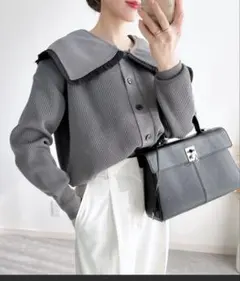 新品未使用タグ付き✴︎ フリル衿カーディガン